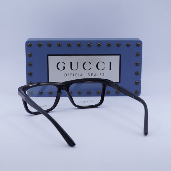 Gucci GG1737O 001 Rectangle Eyeglasses - Black 54mm - Picture 9 of 11